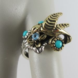 Carolyn Pollack and Fritz Casuse Native American Hummingbird Ring  Sz. 8